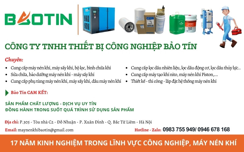 Bảo Tín cung cấp máy nén khí, phụ tùng máy nén khí, phụ tùng các loại